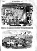 Original Old Antique Print 1854 Volcano Ship Floating Factory Baltic Naval Deal