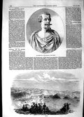 Old Antique Print 1854 Mr. Park Bust Emperor French View Biaritz France 19th
