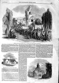 Old Antique Print 1854 Somerset Railway Glastonbury School Yarmouth Isle 19th