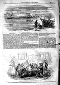 Old Antique Print 1854 Rustchuk Bridge Boats War Copenhagen Coffee House 19th