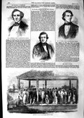 Original Old Antique Print 1854 Indian Railway Station Wylde Davenport Gough