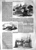 Original Old Antique Print 1854 Workshop King'S Lynn Caldicott Castle Ninian'S