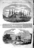 Old Antique Print 1854 Constantinople French Ship Charlemagne Asia Pera 19th
