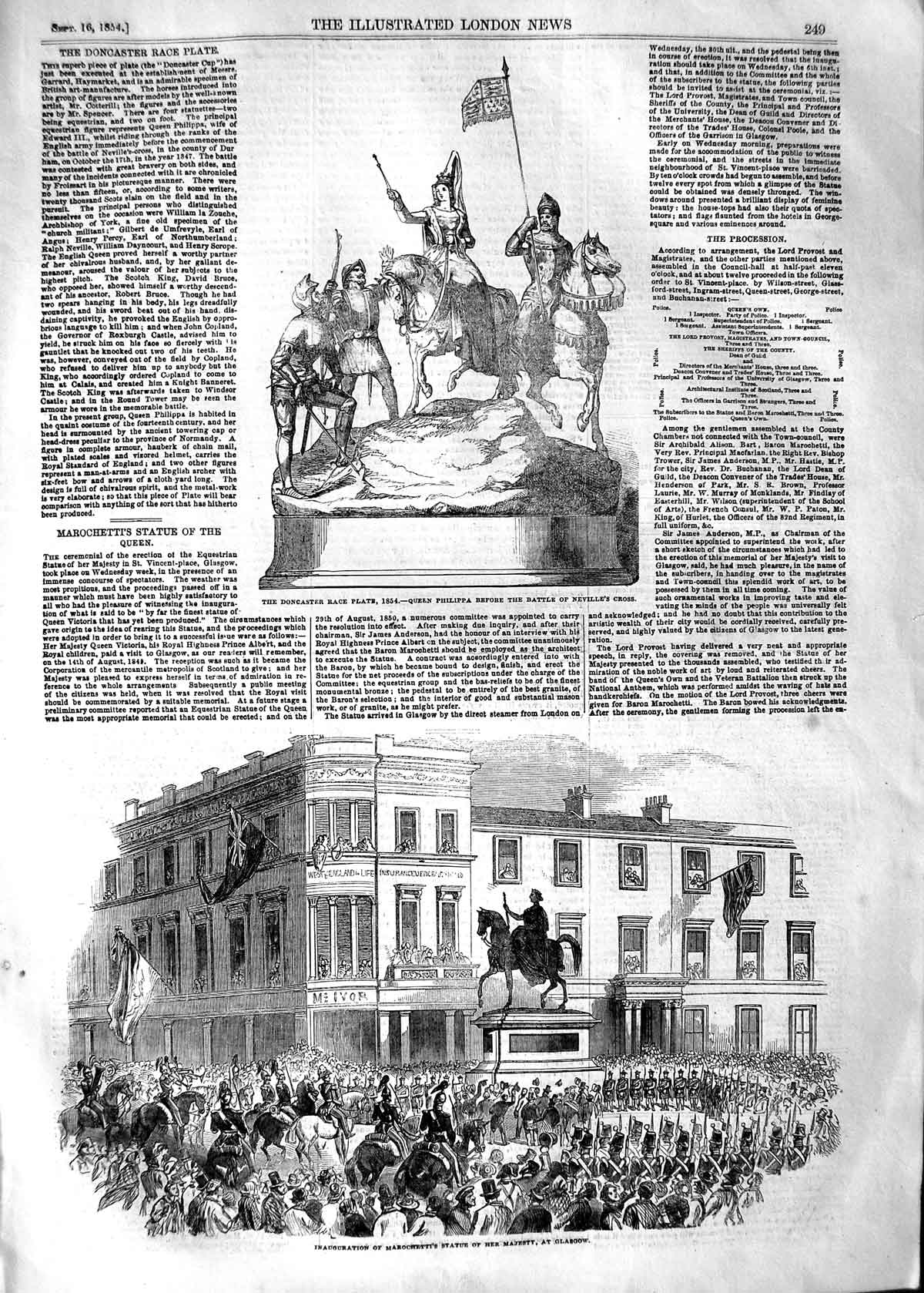 Original Old Antique Print 1854 Doncaster Race Plate Philippa Neville Mar 19th