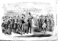 Original Old Antique Print 1854 Meeting Prince Albert Emperor French B Victorian