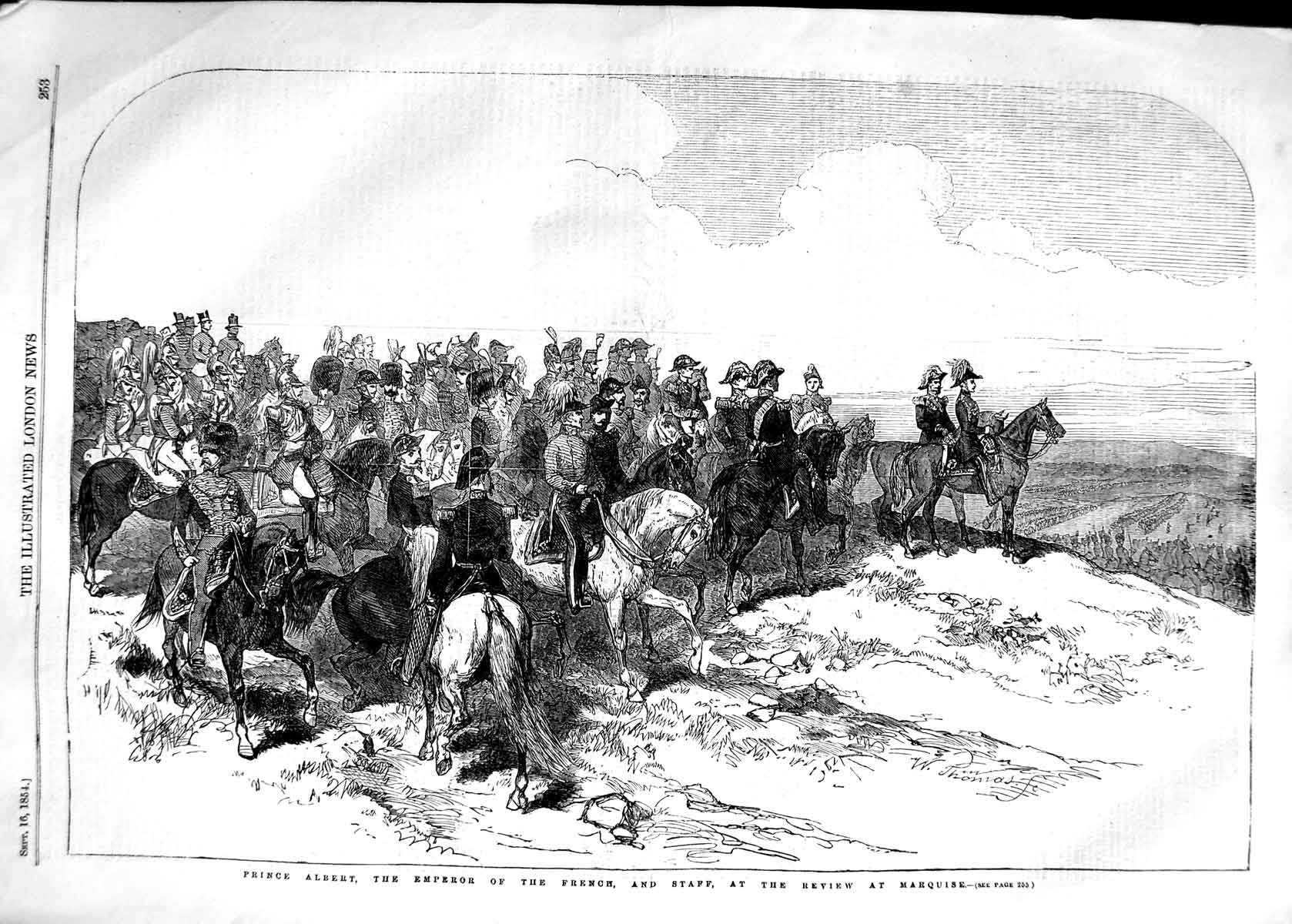 Old Antique Print 1854 Prince Albert Emperor French Review Marquise War 19th