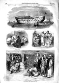 Original Old Antique Print 1854 Russian Prisoners Sheerness Devonshire Ship War