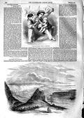 Original Old Antique Print 1854 Bulgarian Children Kustendjeh Kavarna Bay Town