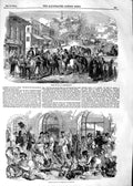 Original Old Antique Print 1854 Horse Bazaar Constantinople British Army Ga 19th
