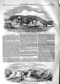 Original Old Antique Print 1854 Ship H.M.S Miranda Kola Russian Lapland 19th