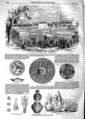 Original Old Antique Print 1854 Canadian Agricultural Exhibition Anglo-Saxo 19th