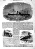 Original Old Antique Print 1854 Arctic Steam Ship Church Aberdare Gannet 19th