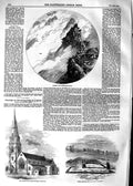 Old Antique Print 1854 Swirrel Edge Mount Helvellyn Church Wemouth Keston 19th