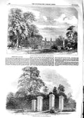 Original Old Antique Print 1854 Kensington Gardens Coalbrookdale Bayswater 19th