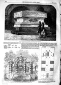 Old Antique Print 1854 Tomb Duke Wellington Paul'S Cathedral York Strand 19th