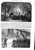 Old Antique Print 1854 Cylinder Scott Russell Millwall Woolwich Dockyard 19th