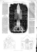Original Old Antique Print 1854 Luminous Fountain Pantopticon Leicester Paestum