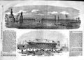 Old Antique Print 1854 Barrage River Nile Launch Ship Napoleon Ardrossan 19th