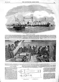 Old Antique Print 1854 Hulk Ship Blake Spithead Caesar Portsmouth Gun War 19th