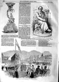 Original Old Antique Print 1854 Plate Alfred Williams Statue Wordsworth Charles