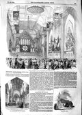 Old Antique Print 1854 Guildhall Patriotic Fund Islip Church Denshanger 19th