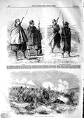 Original Old Antique Print 1854 Zouaves French Siers Battle Inkerman Russians