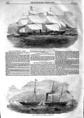 Original Old Antique Print 1854 Screw Steam Ship Prince Balaclava Harbour N 19th