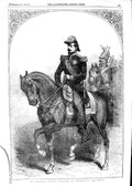 Old Antique Print 1854 His Imperial Majesty Naopleon Emperor French Horse 19th