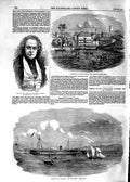 Old Antique Print 1854 Wreck Caduceus Steamer Melbourne Ship Fitzclarnce 19th