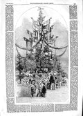 Original Old Antique Print 1854 Gigantic Christmas Tree Crystal Palace Sydenham
