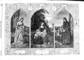 Original Old Antique Print 1854 Paintings Piety Love Sorrow Ladies Children