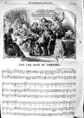 Original Old Antique Print 1854 Sheet Music For The Sake Company Lyrics 19th