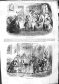 Original Old Antique Print 1855 New Year'S Gifts Paris France Family Home Scene