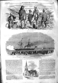 Original Old Antique Print 1855 Clothing Navies Prince Wales Ship Crimea Church