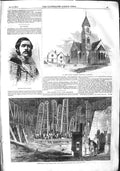 Original Old Antique Print 1855 Paul'S Church Chatham Wilson Westminster Bridge