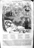 Original Old Antique Print 1855 George Thomas Drawing Christmas Girl Dreaming