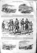 Original Old Antique Print 1855 War Eupatoria French Siers Grenadier Zouave