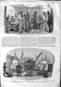 Original Old Antique Print 1855 Shipping Stores Tower Cavalry Westminster War