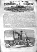 Original Old Antique Print 1855 Ship Deck French Transport L'Euphratz Messina