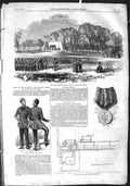 Original Old Antique Print 1855 Siers Victoria Rifle Ground Kilburn Guards War