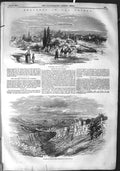 Original Old Antique Print 1855 Crimea War Simpheropol Fortress Schonful-Kele