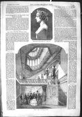 Old Antique Print 1855 Marble Bust Queen Gibson Windsor Castle Staircase 19th