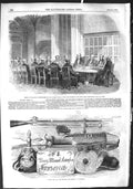 Original Old Antique Print 1855 Patriotic Fund Meeting Westminster Russian Arms