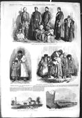 Original Old Antique Print 1855 Turkish Siers Tartar Children Church Trebizond
