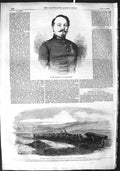 Old Antique Print 1855 Minie Inventor Rifle Naval Brigade Siege-Gun Green 19th