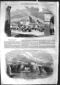 Original Old Antique Print 1855 Square Arequipa Port Islay Revolution Peru 19th