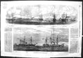 Old Antique Print 1855 Turkish Admiral Ships War Eupatoria Valorous Sidon 19th