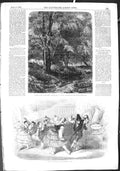 Original Old Antique Print 1855 Spanish Dancers Newmarket Theatre Fallow Deer
