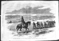Original Old Antique Print 1855 Mounted Policemen Crimea War Siers Camp Stores