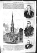 Old Antique Print 1855 Church Saints Cavendish Sinclair Jennings Burgess 19th